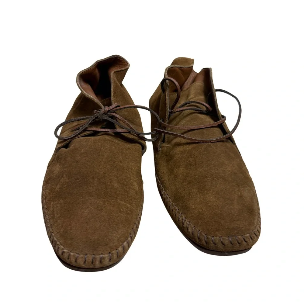 Tomas Maier Chukka Boots Mens 13 Brown Suede Moccasin Toe Made in Italy Desert